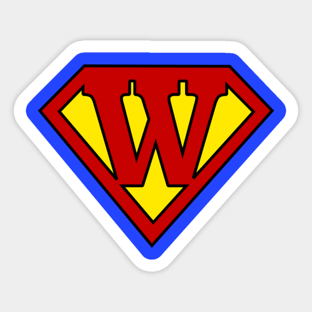 Superhero Symbol Letter W Sticker by NextLevelDesignz